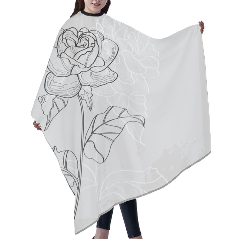 Personality  Decorative Background With Rose Flower Hair Cutting Cape