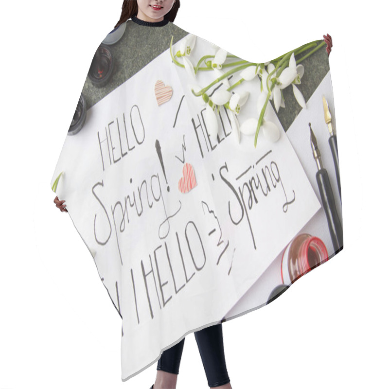 Personality  Hello Spring Note With Fresh Snowdrops Hair Cutting Cape