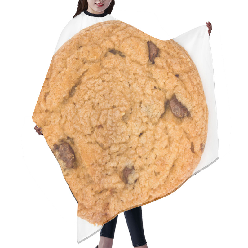 Personality  One Chocolate Chip Cookie Isolated On White Background. Sweet Bi Hair Cutting Cape