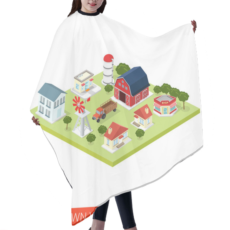 Personality  Countryside Infographic Farm Buildings Hair Cutting Cape