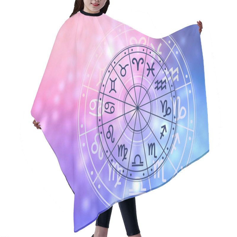 Personality  Zodiac Signs Inside Of Horoscope Circle. Astrology In The Sky With Many Stars And Moons  Astrology And Horoscopes Concept Hair Cutting Cape