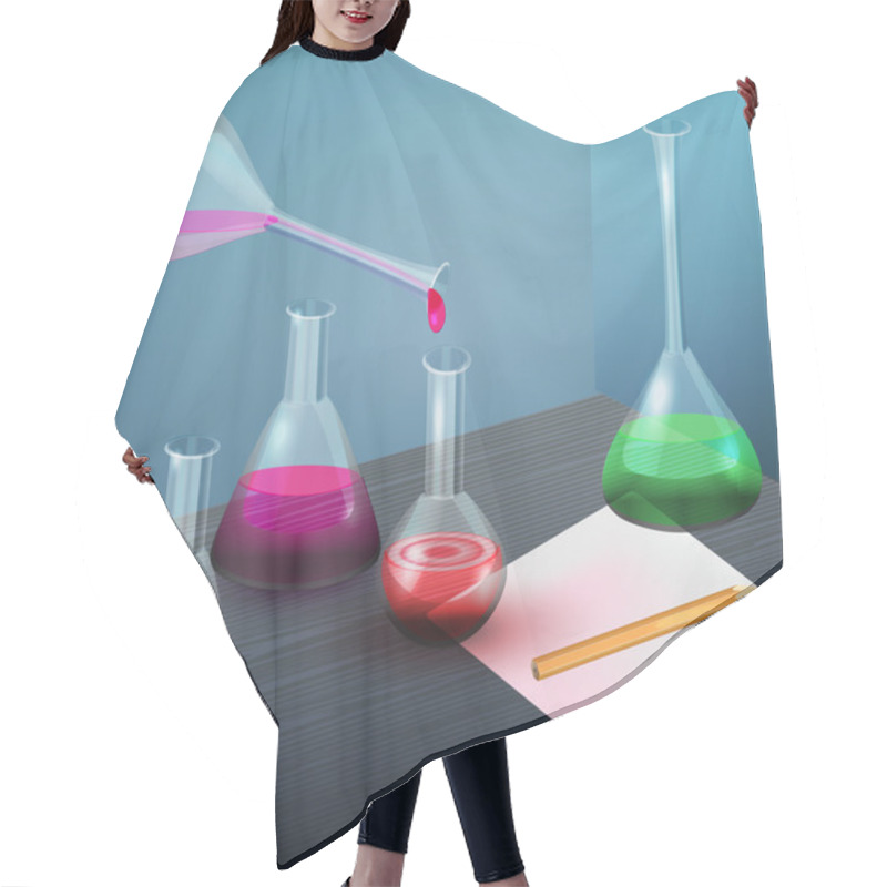 Personality  Vector Laboratory Flasks Vector Illustration  Hair Cutting Cape