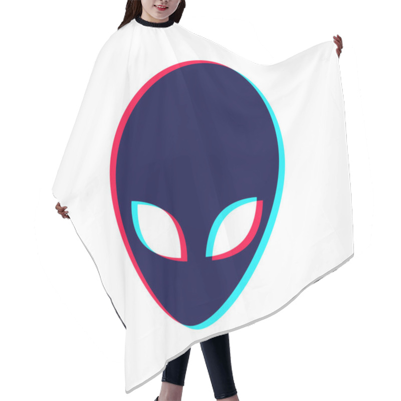 Personality  Extraterrestrial Alien Face Or Head Symbol Flat Icon For Apps And Websites. Vector Illustration. Hair Cutting Cape