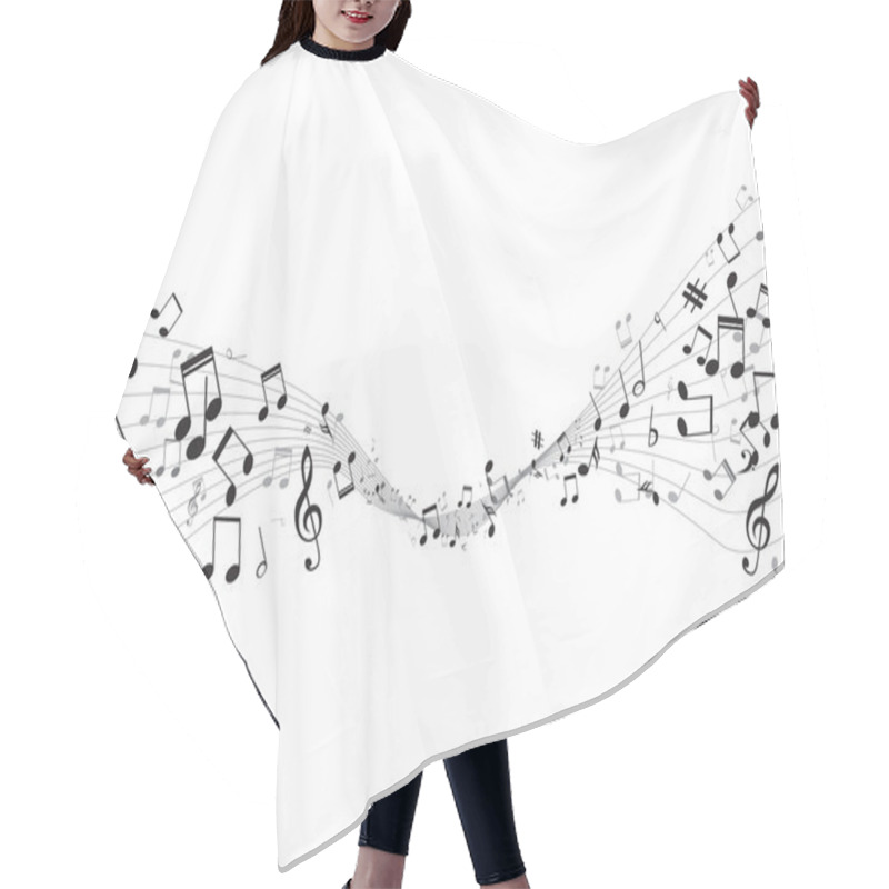 Personality  Various Music Notes On Stave, Vector Hair Cutting Cape