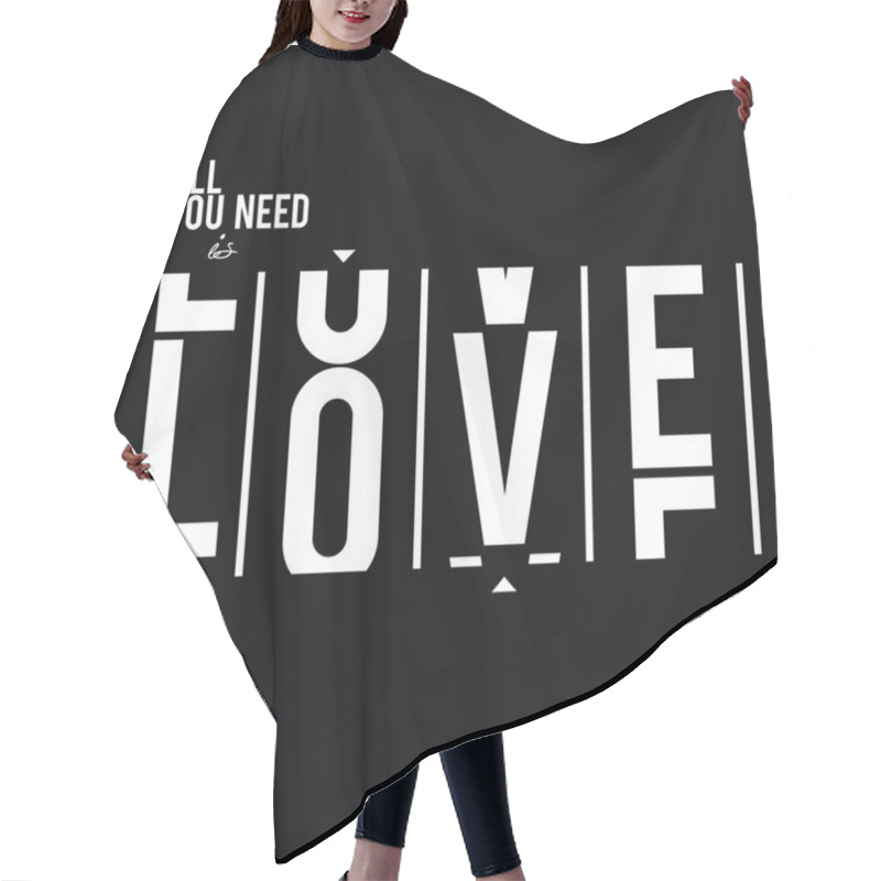 Personality  All You Need Is Love Slogan Print Hair Cutting Cape