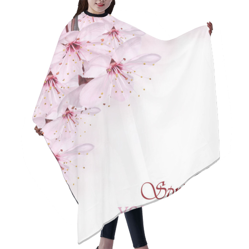 Personality  Pink Spring Blossom Border Background Hair Cutting Cape