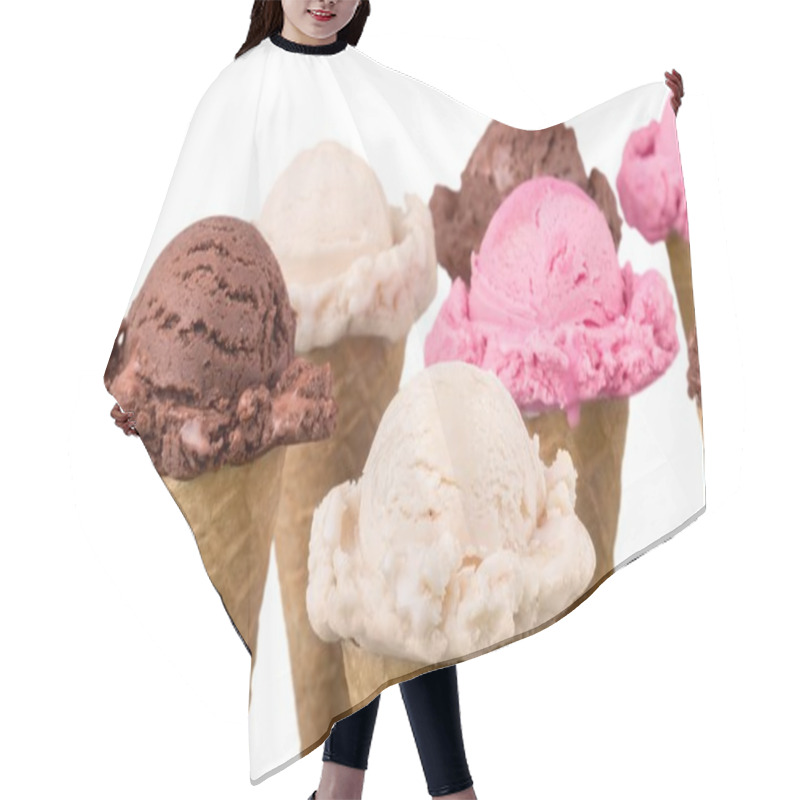 Personality  Chocolate, Vanilla And Strawberry Ice Cream Hair Cutting Cape