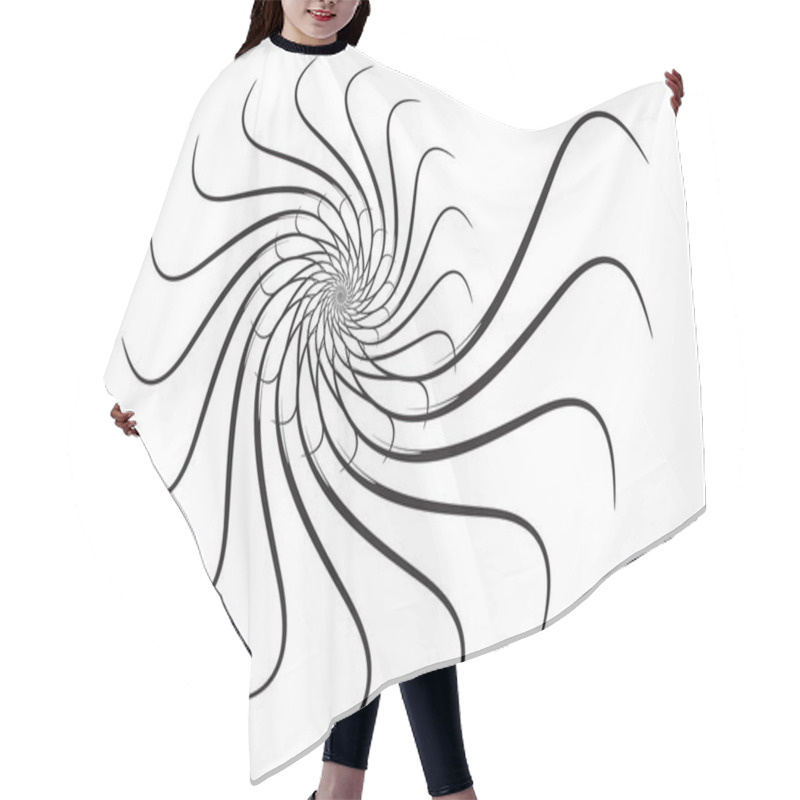 Personality  Spiral Vector Design Elements. Abstract Lines Black And White. S Hair Cutting Cape