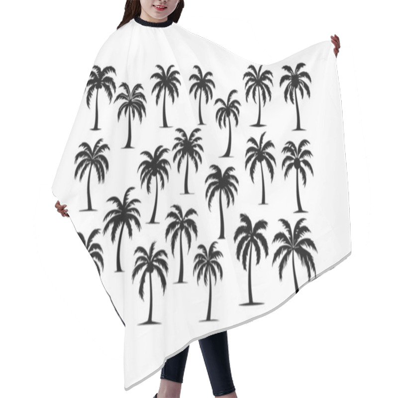 Personality  Collection Of Palm Tree Silhouettes. Vector Icon. Hair Cutting Cape