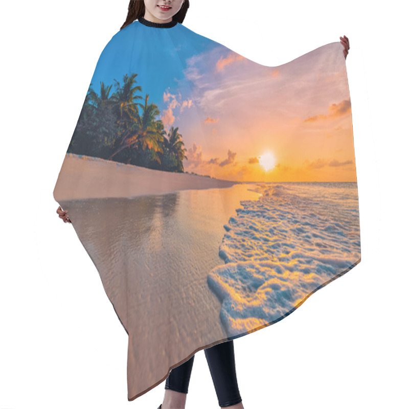 Personality  Majestic Sunset At Tropical Beach, Golden Hour Hair Cutting Cape