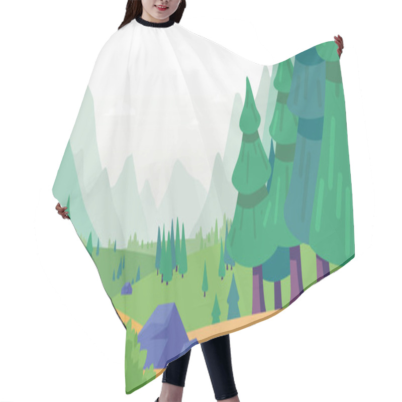 Personality  Background Forest Cartoon Countryside Woods Landscape Hair Cutting Cape