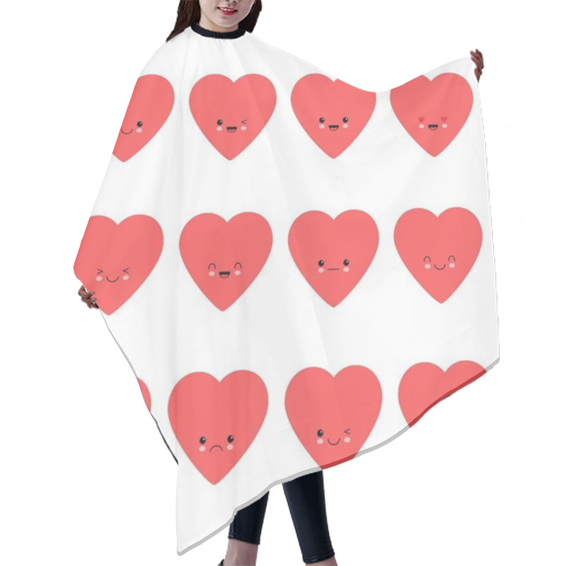 Personality  Ute Heart Collection. Emoticons. Emoji. Love Symbol. Kawaii Hair Cutting Cape