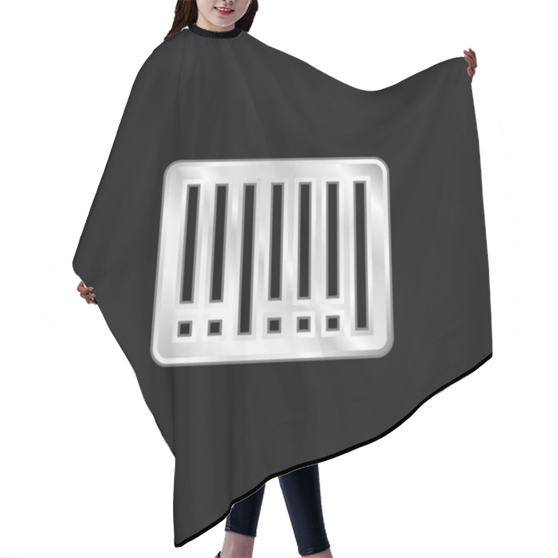 Personality  Barcode Silver Plated Metallic Icon Hair Cutting Cape