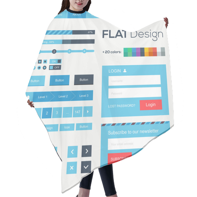 Personality  Flat Web And Mobile Design Elements Hair Cutting Cape