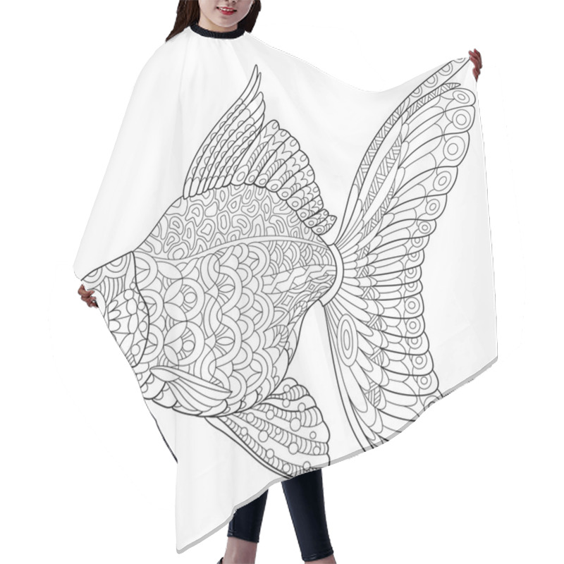 Personality  Zentangle Stylized Goldfish Hair Cutting Cape