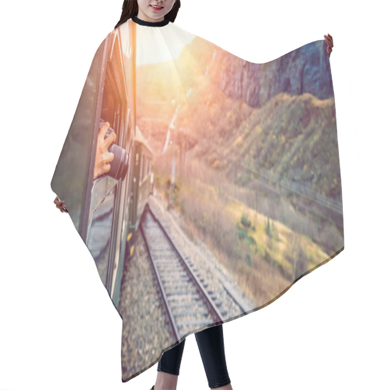 Personality  Taking Pictures Of Landscape From A Train Window Hair Cutting Cape