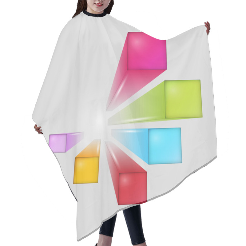 Personality  Three Dimensional Squares Hair Cutting Cape