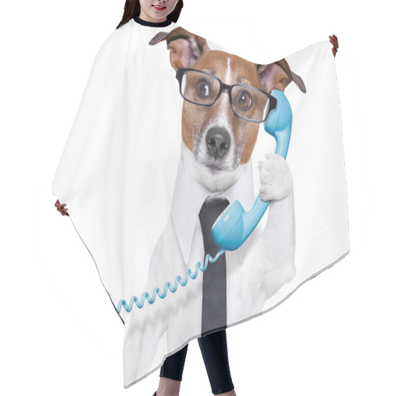 Personality  Business Dog On The Phone Hair Cutting Cape