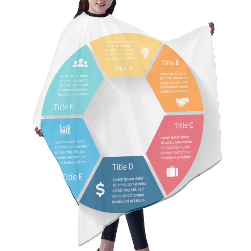 Personality  Modern Vector Info Graphic For Business Project Hair Cutting Cape