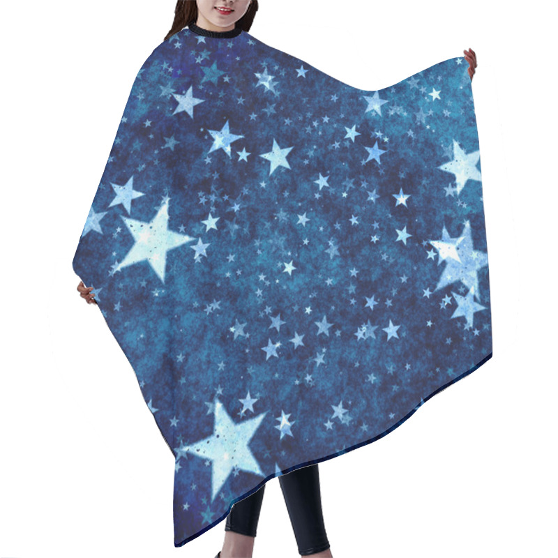 Personality  Christmas Blue Stars Background Hair Cutting Cape