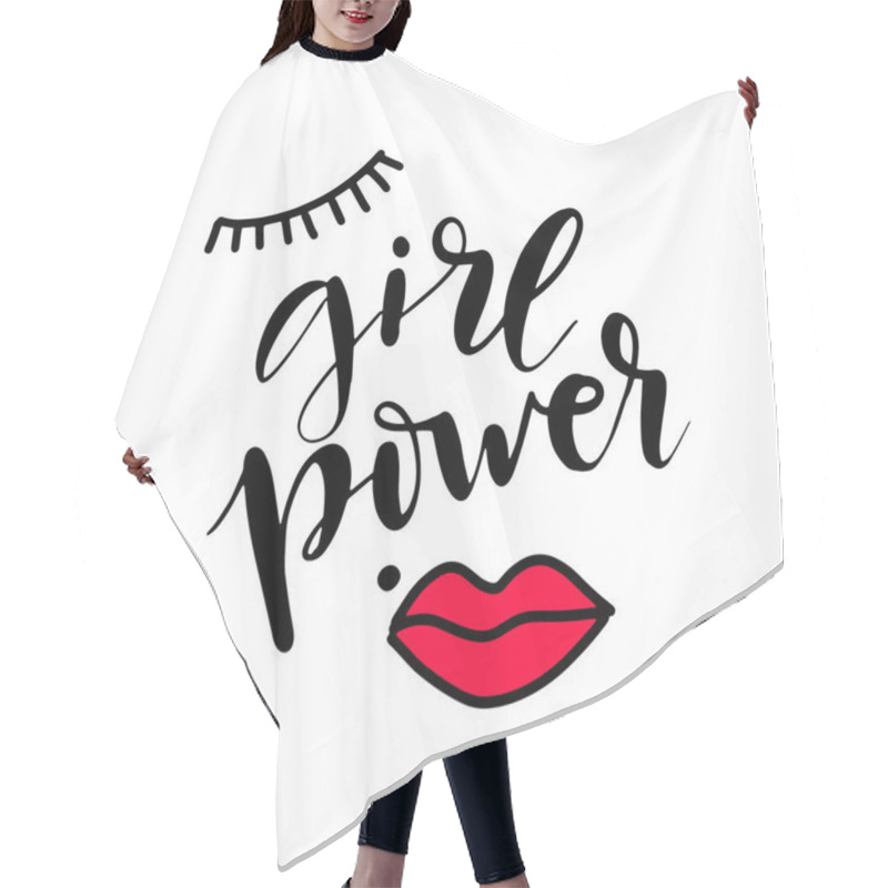 Personality  Girl Power Text, Feminism Slogan. Black Inscription For T Shirts, Posters And Wall Art. Feminist Sign Handwritten With Ink And Brush. Hair Cutting Cape