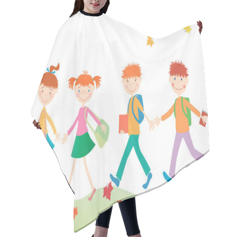 Personality  Cheerful School Children Hair Cutting Cape