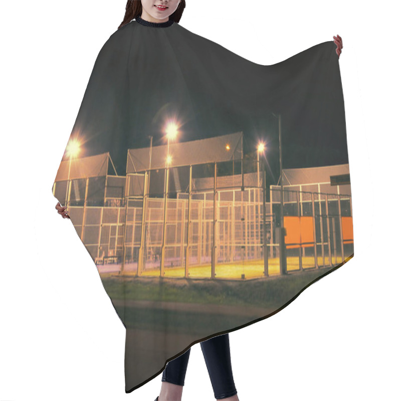 Personality  Tennis Court And Table Tennis At Night Hair Cutting Cape