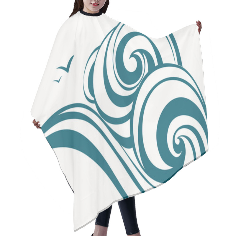 Personality  Sea Waves Hair Cutting Cape