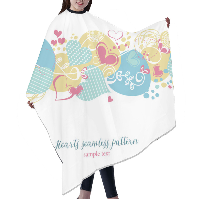 Personality  Decorative Hearts Seamless Pattern Hair Cutting Cape