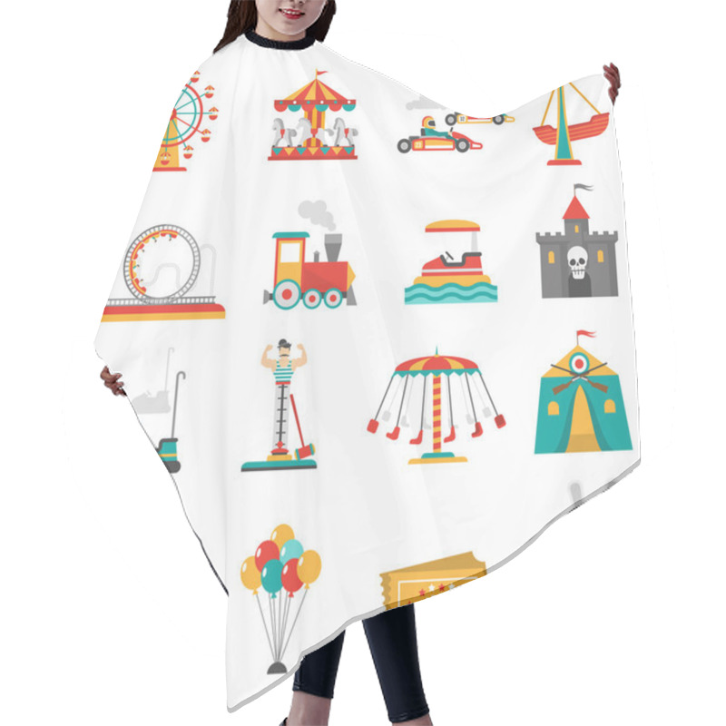 Personality  Amusement Park Icons Hair Cutting Cape