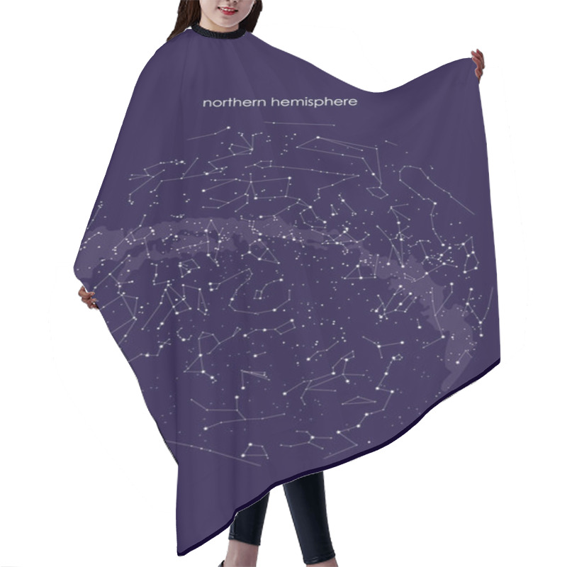 Personality  True Constellations Of The Northern Hemisphere., Star Map. Science Astronomy Hair Cutting Cape