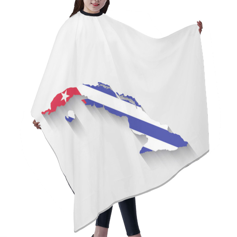 Personality  Cuba Map With Shadow Effect Hair Cutting Cape