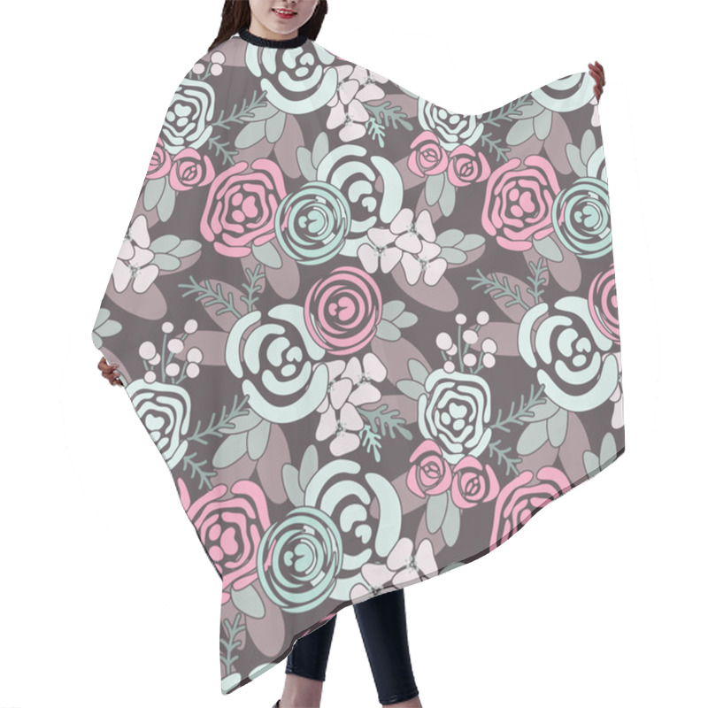 Personality  Seamless Floral Pattern Hair Cutting Cape