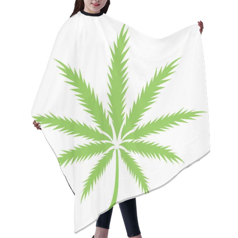 Personality  Cannabis Leaf Vector Icon On White Background Hair Cutting Cape