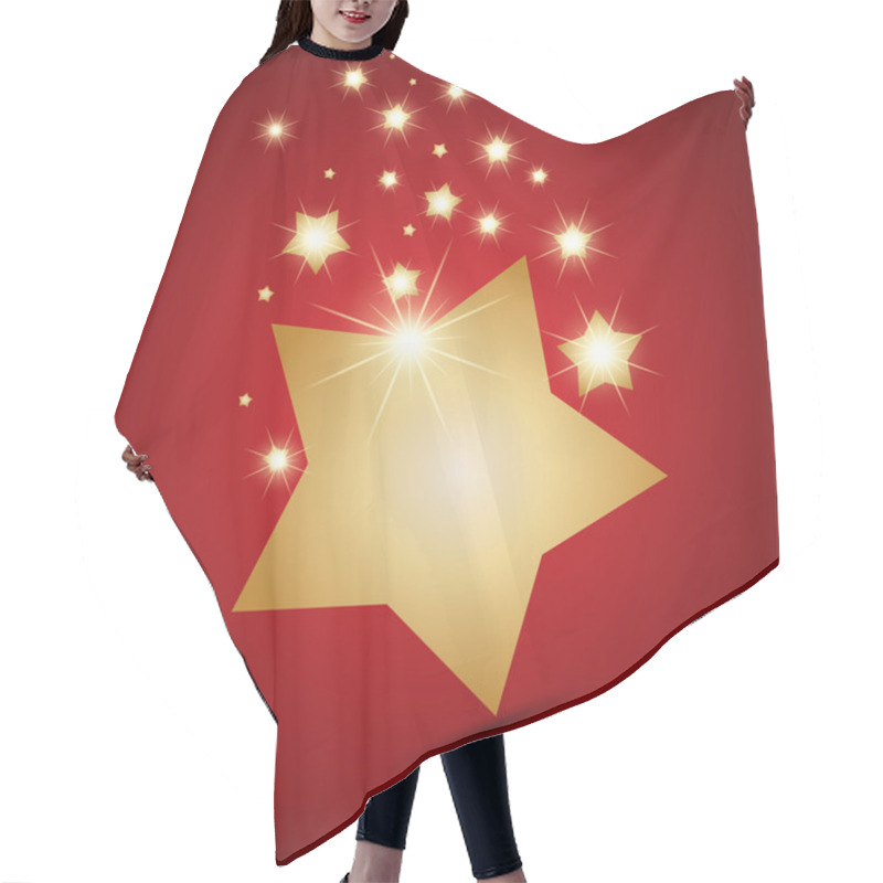 Personality  Golden Star. Vector Hair Cutting Cape