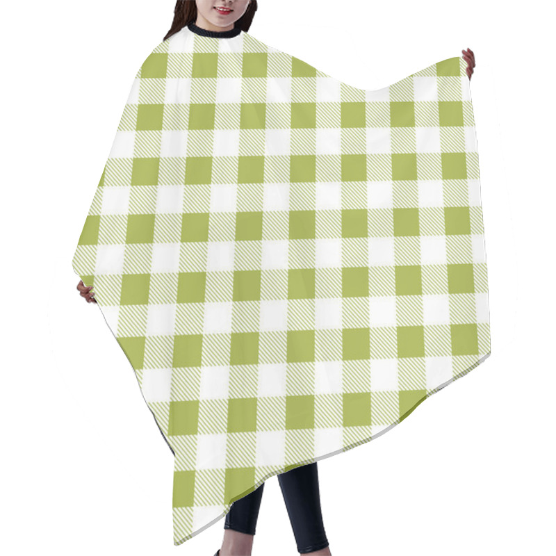 Personality  Green And White Gingham Background Hair Cutting Cape