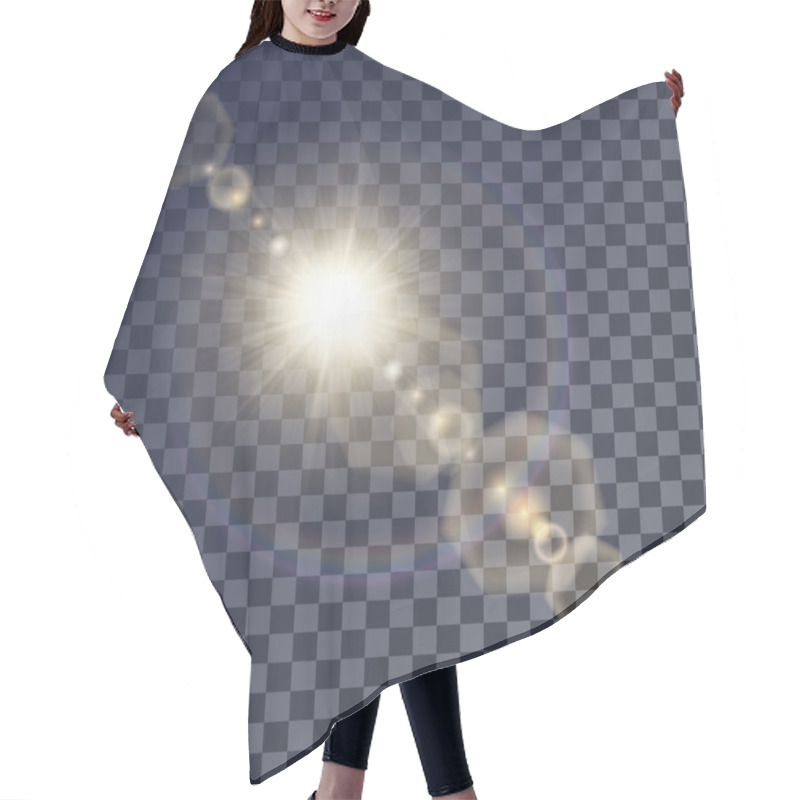 Personality  Shining Beige Vector Sun With Light Effects Hair Cutting Cape