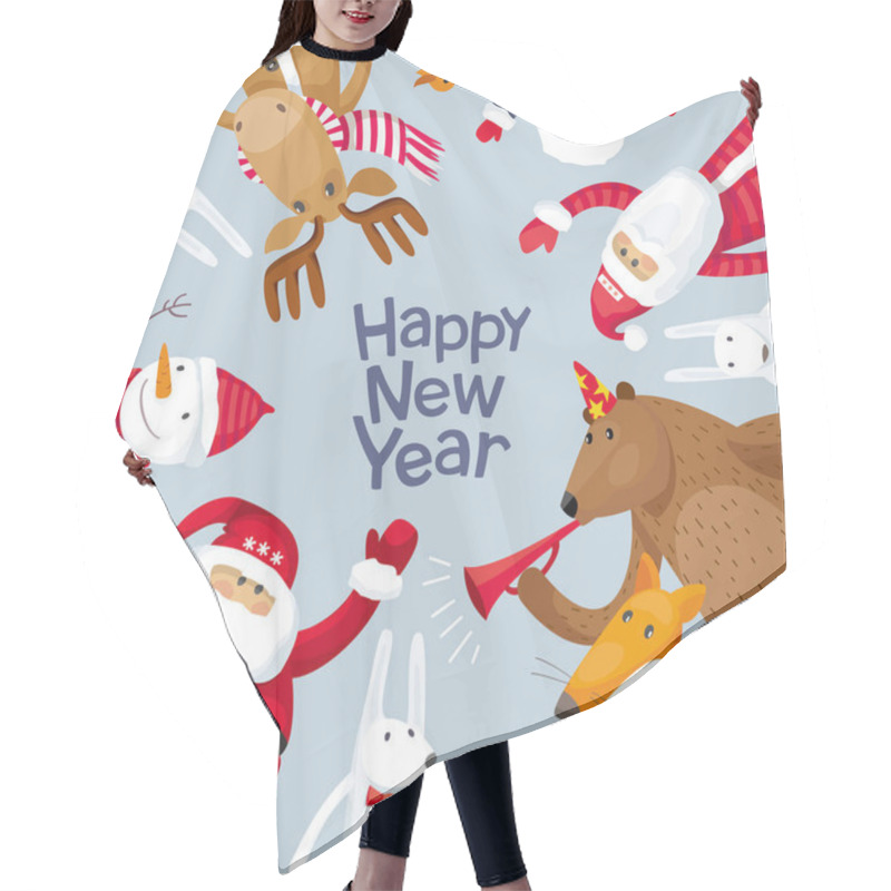 Personality  Merry Christmas Vector Image Hair Cutting Cape