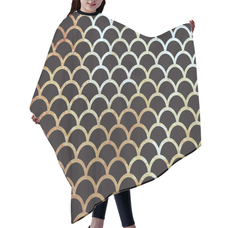 Personality  Black And Golden Scale Abstract Pattern Texture Hair Cutting Cape