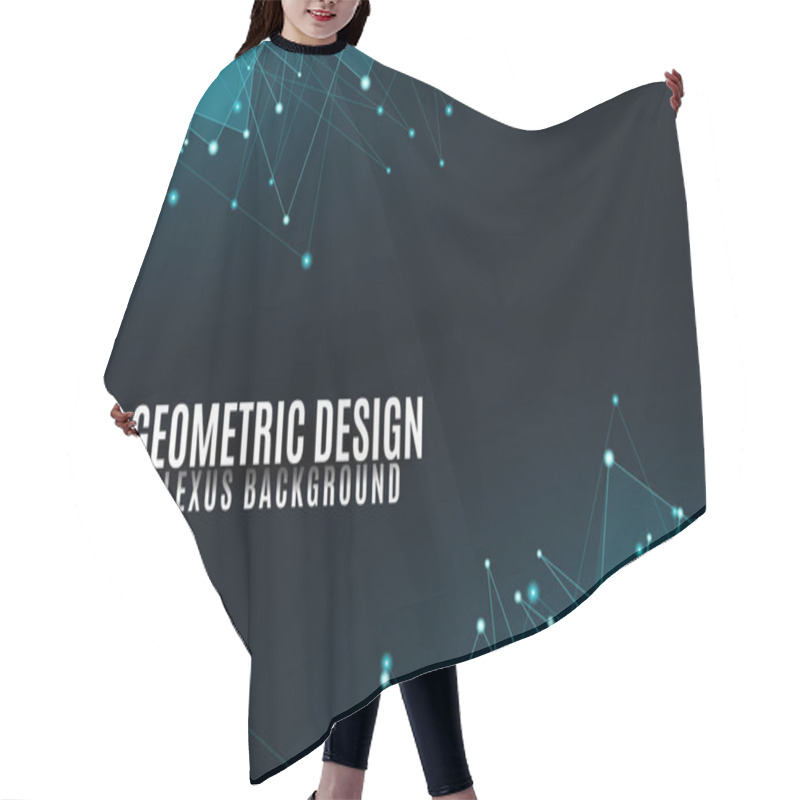 Personality  Abstract Geometric Background. Blue Glowing Connected Triangles On A Dark Background. Plexus Web. Template For Your Project. Big Data. Modern Polygonal Design. Vector Illustration Hair Cutting Cape