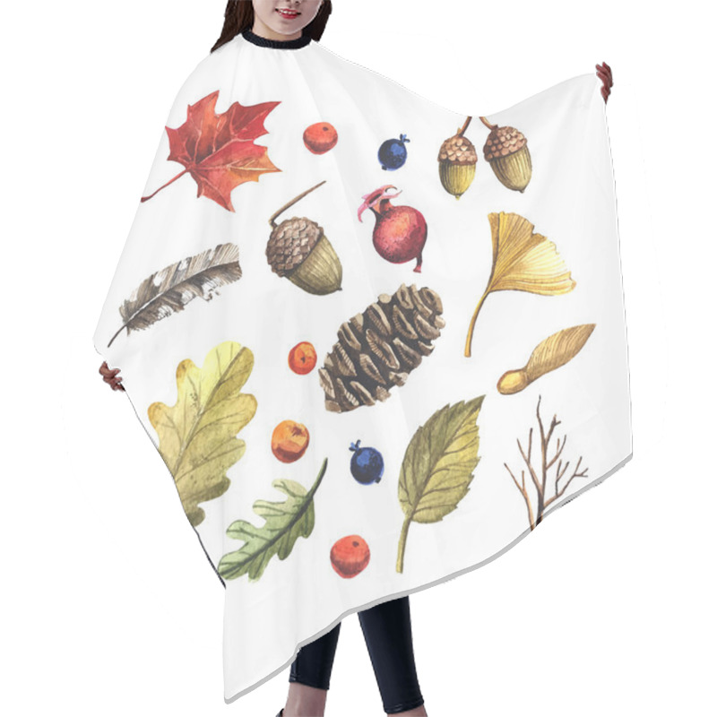 Personality  Leaves, Pine Cones, Acorns And Berries Hair Cutting Cape