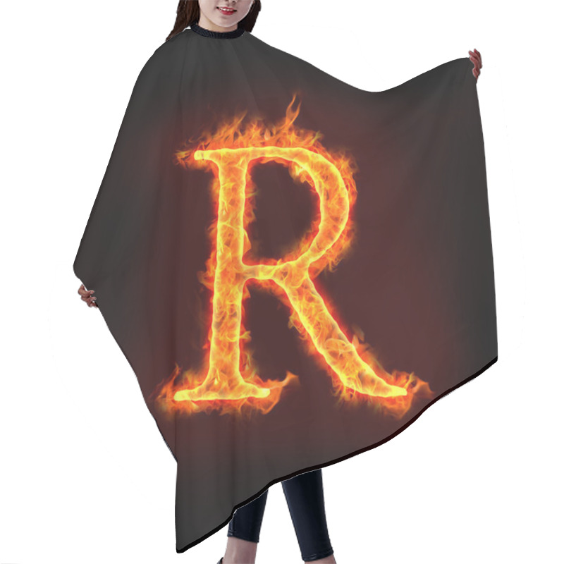 Personality  Fire Alphabets, R Hair Cutting Cape