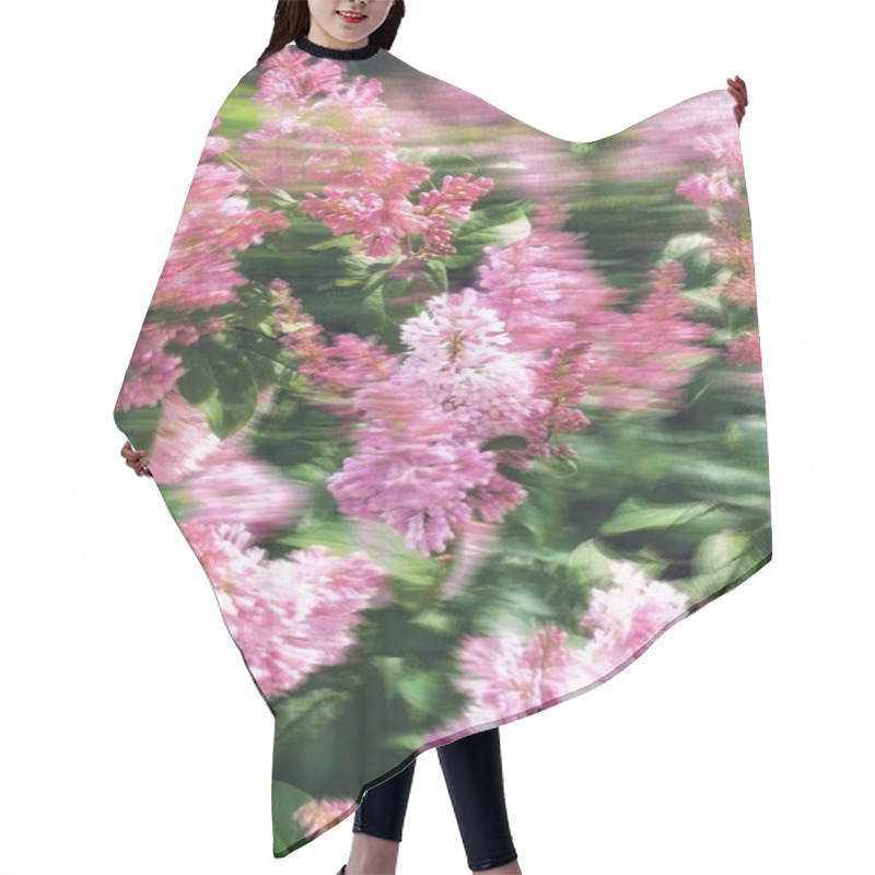 Personality  Vibrant Pink Flowers Create A Dreamy, Blurred Garden Scene. Hair Cutting Cape