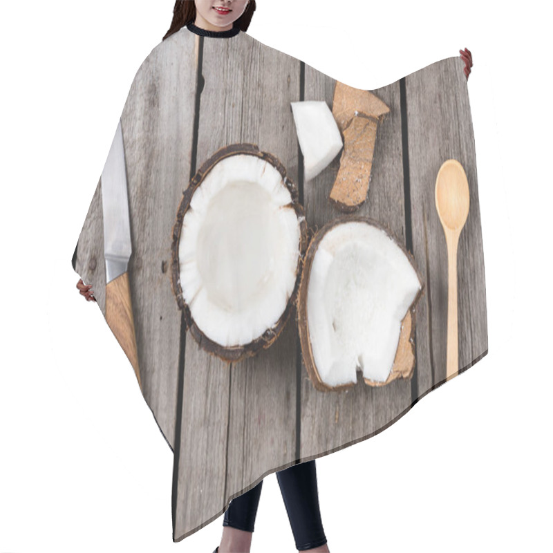 Personality  Tropical Coconut With Knife And Spoon Hair Cutting Cape