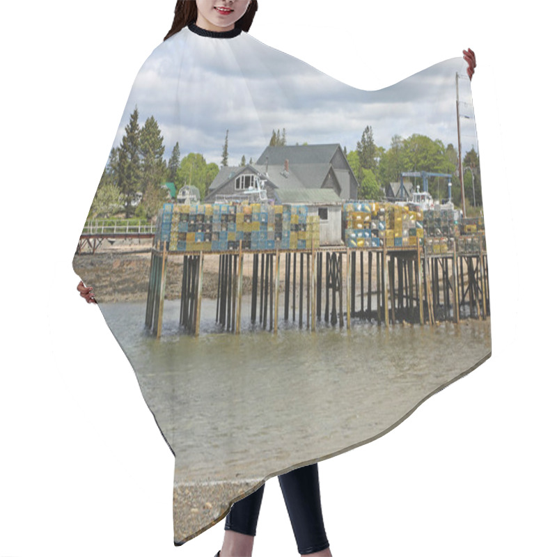 Personality  Pier With Lobster Traps - Little Island Marine - Mt Desert Island, Maine Hair Cutting Cape