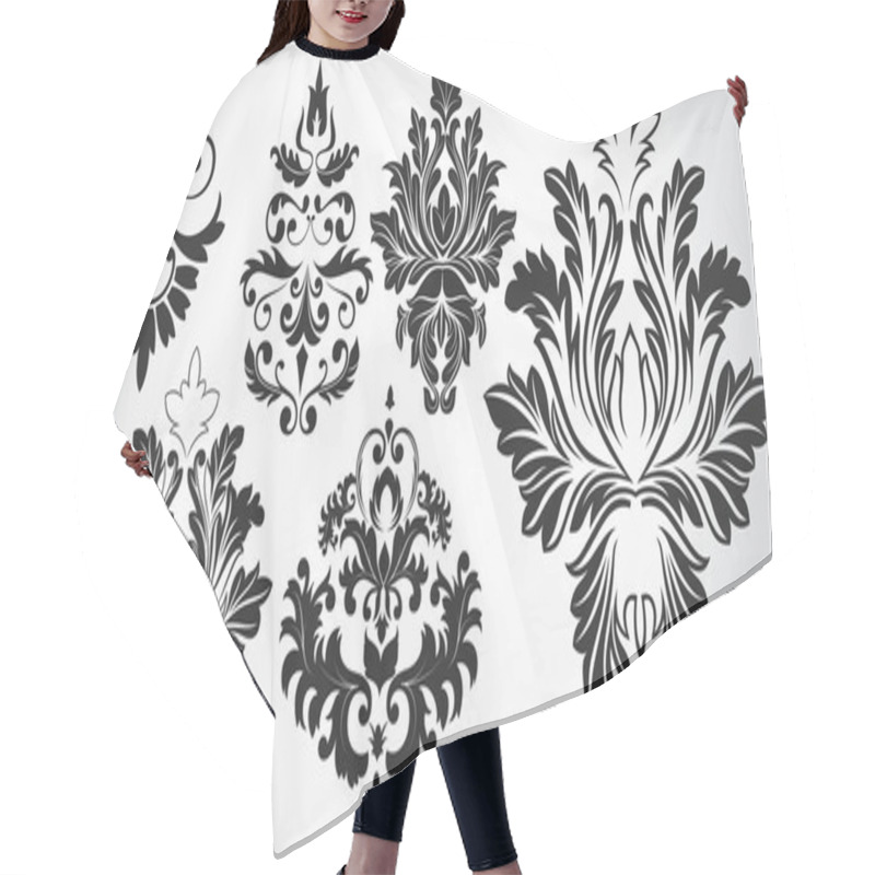 Personality  Abstract Artistic Decor Damask Elements Hair Cutting Cape