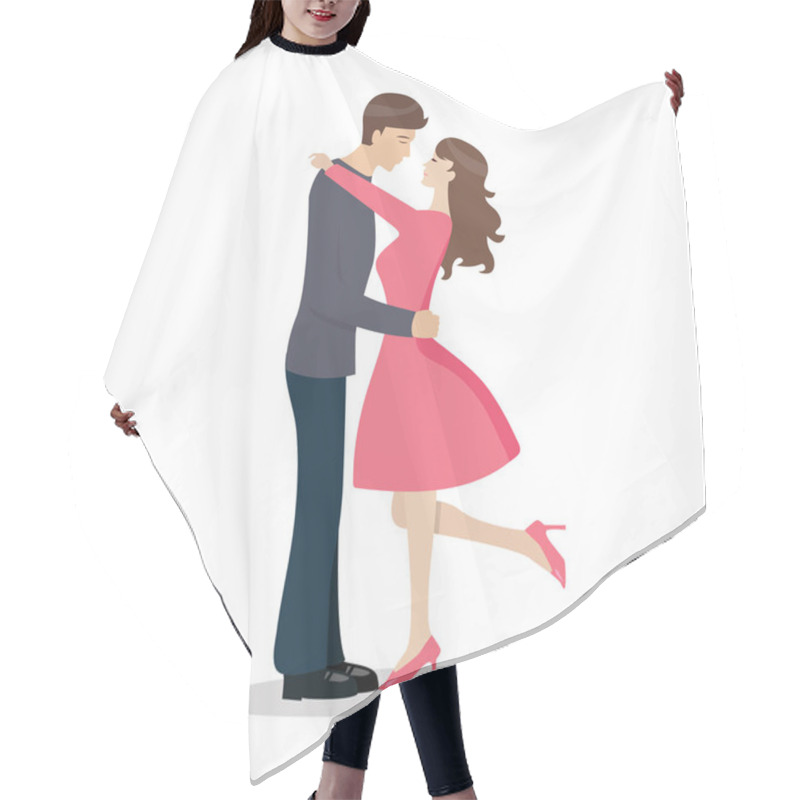 Personality  Loving Couple Are Kissing. Vector Illustration Hair Cutting Cape