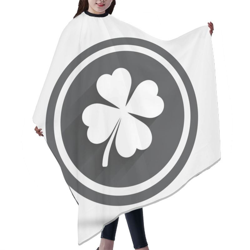 Personality  Clover With Four Leaves Sign.  Hair Cutting Cape