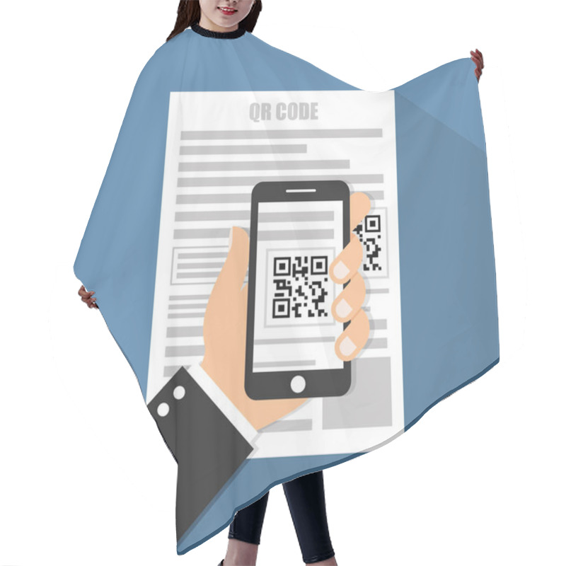 Personality  Mobile Phone Scanning QR Code Hair Cutting Cape