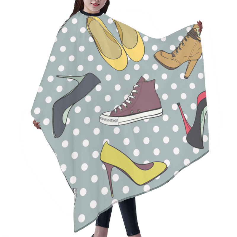 Personality  Hill Shoes And Sneakers  Pattern Hair Cutting Cape